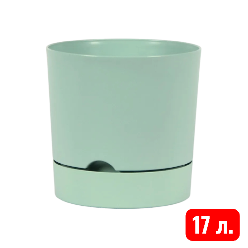 Гранд, D30, 17 л, мята с поддоном цветочный горшок