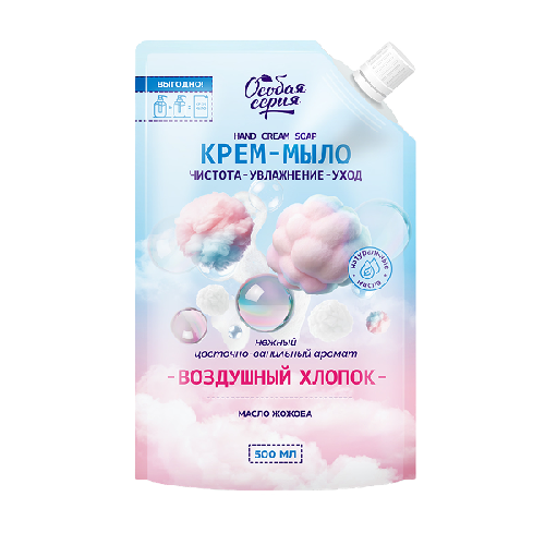 ОС Крем-мыло Воздушный хлопок дой-пак 500_1