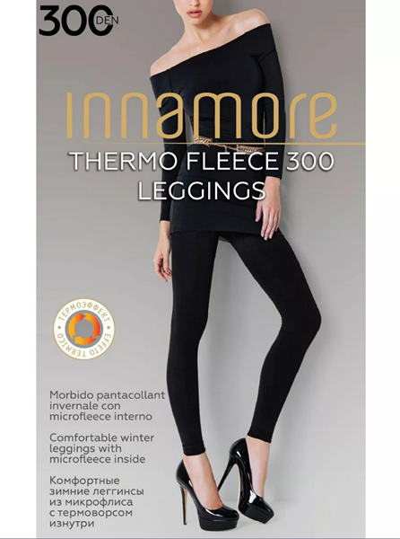 INNAMORE Леггинсы Thermo Fleece (микрофлистер оворс изнутри) 300den 3nero 2293_result
