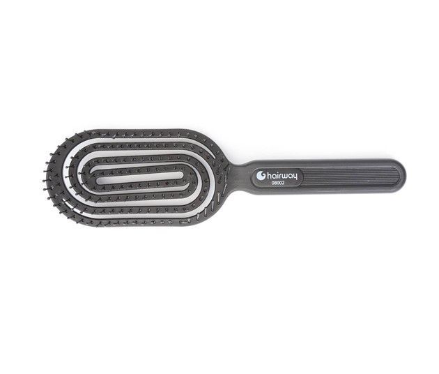 Щетка Hairway Eco static free массажная 8 рядов черная антистатик 08002