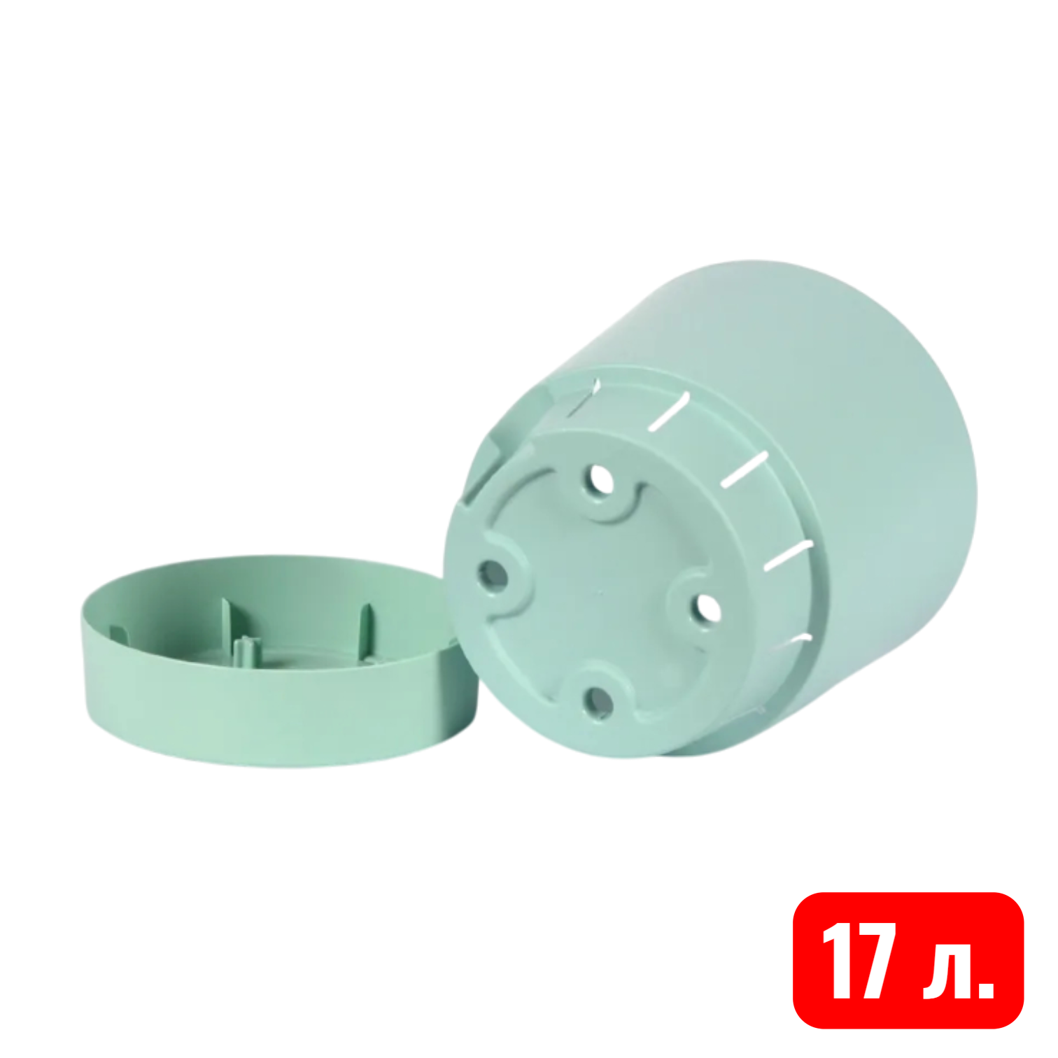 Гранд, D30, 17 л, 2 мята с поддоном цветочный горшок